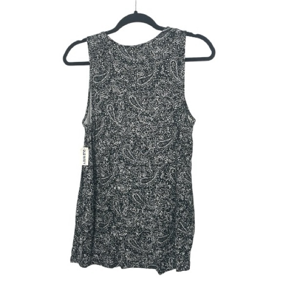 NWT Old Navy Black Paisley Print Flowy Sleeveless Tank Top - Picture 2 of 8